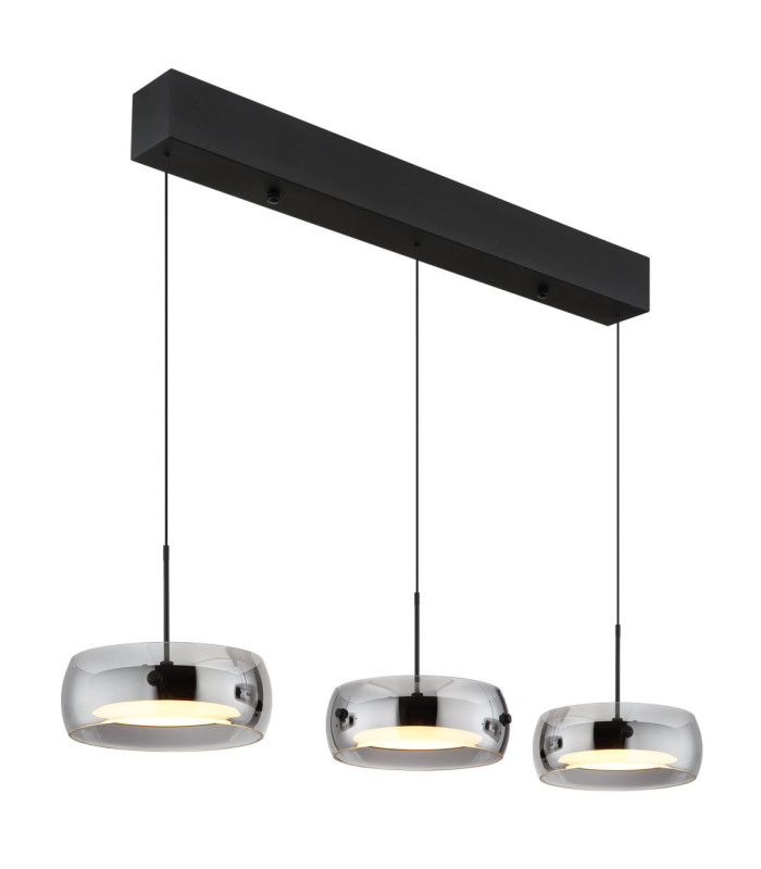 Livion Integrated LED Bar Pendant Ceiling Light Matt Black 3000K-1