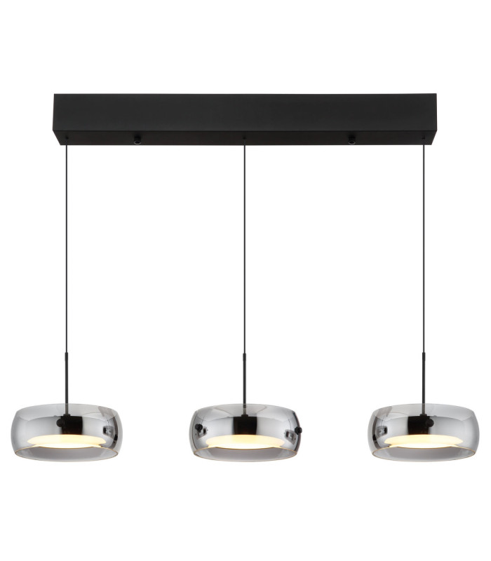 Livion Integrated LED Bar Pendant Ceiling Light Matt Black 3000K-3