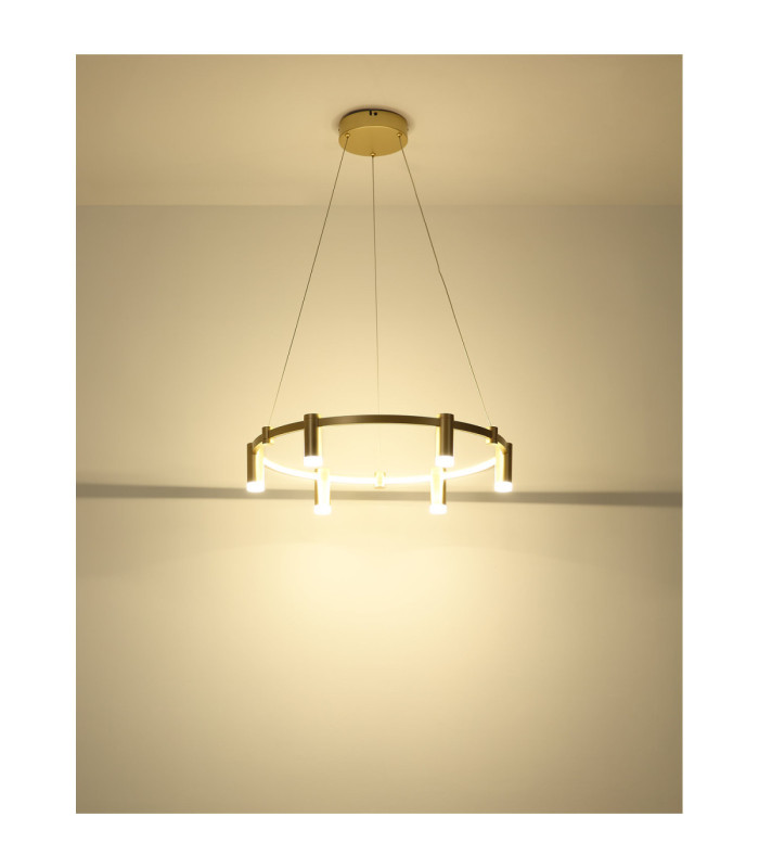 Castela Integrated Led Pendant Ceiling Light Matt Gold Colours 2700-4000-6000K-7