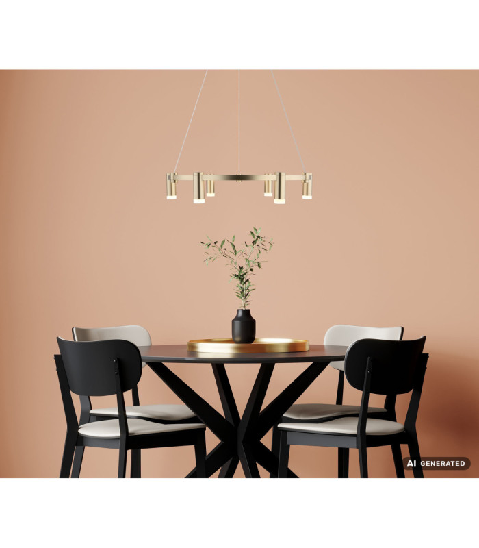 Castela Integrated Led Pendant Ceiling Light Matt Gold Colours 2700-4000-6000K-8