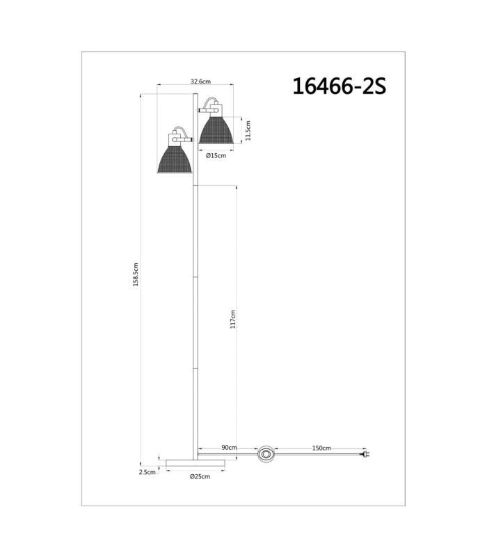 Lyndon Multi Arm Floor Lamp Matt White 2x E14-7