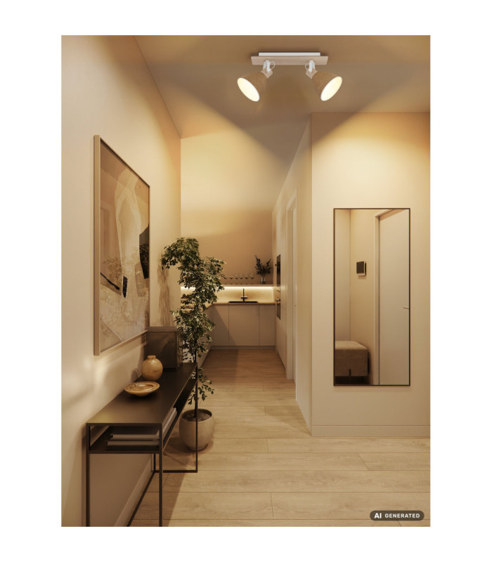 Lyndon Twin Ceiling Spotlight Matt White 2x E14-6