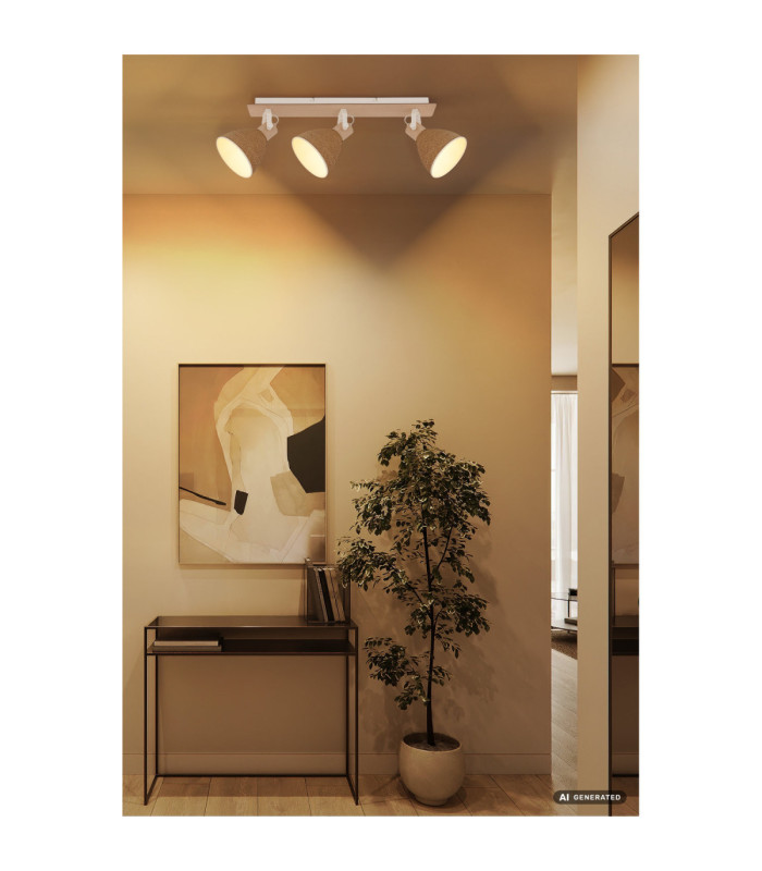 Lyndon Ceiling Spotlight Bar Matt White 3x E14-6