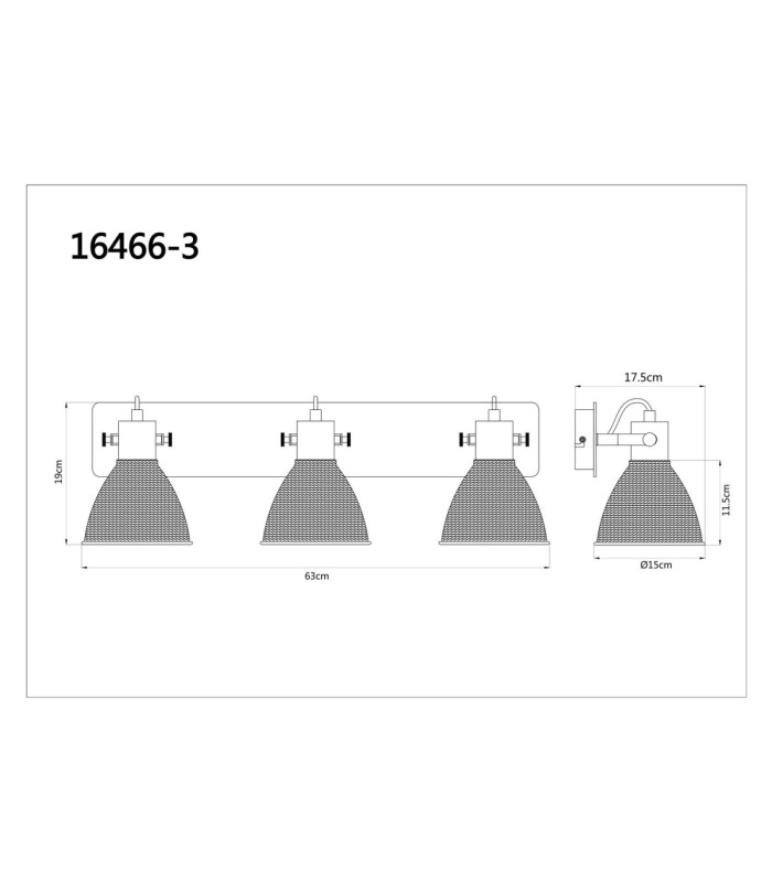 Lyndon Ceiling Spotlight Bar Matt White 3x E14-7