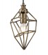 Small Caged Ceiling Pendant, 1 x E27, Antique Brass - 6