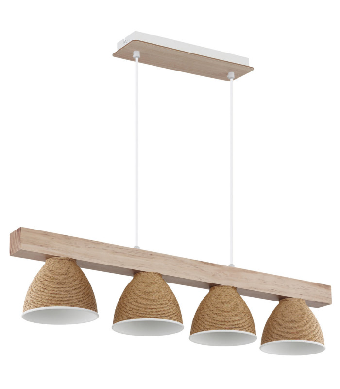 Lyndon Bar Pendant Ceiling Light Matt White 4x E14-2