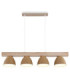 Lyndon Bar Pendant Ceiling Light Matt White 4x E14-3