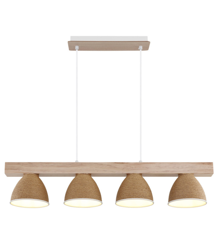 Lyndon Bar Pendant Ceiling Light Matt White 4x E14-3