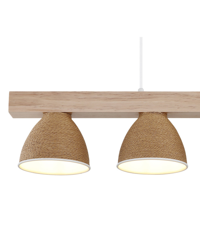 Lyndon Bar Pendant Ceiling Light Matt White 4x E14-4