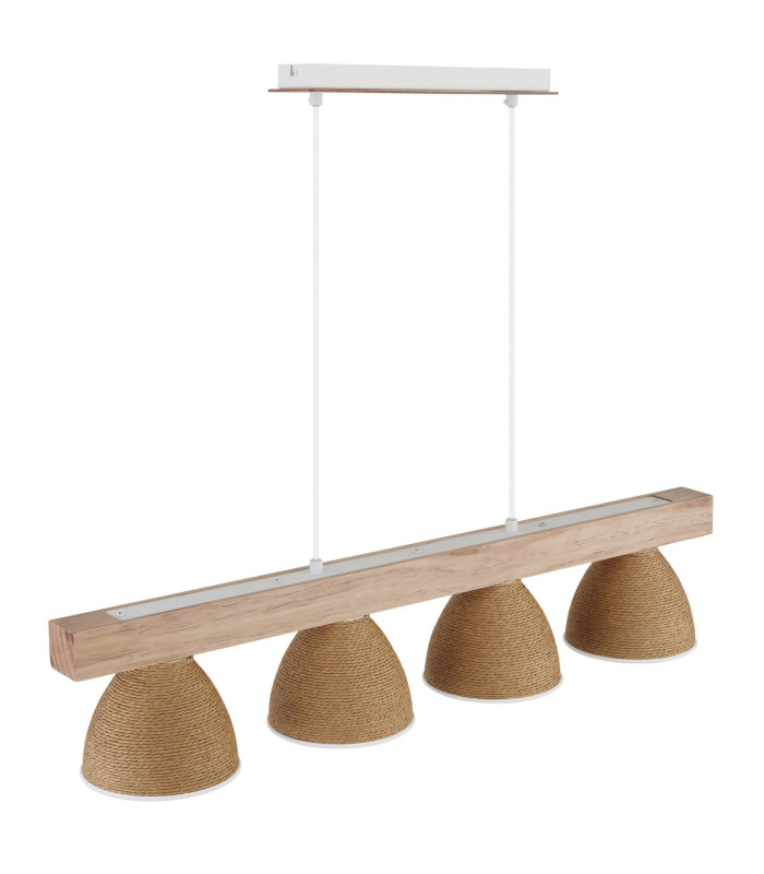 Lyndon Bar Pendant Ceiling Light Matt White 4x E14-5