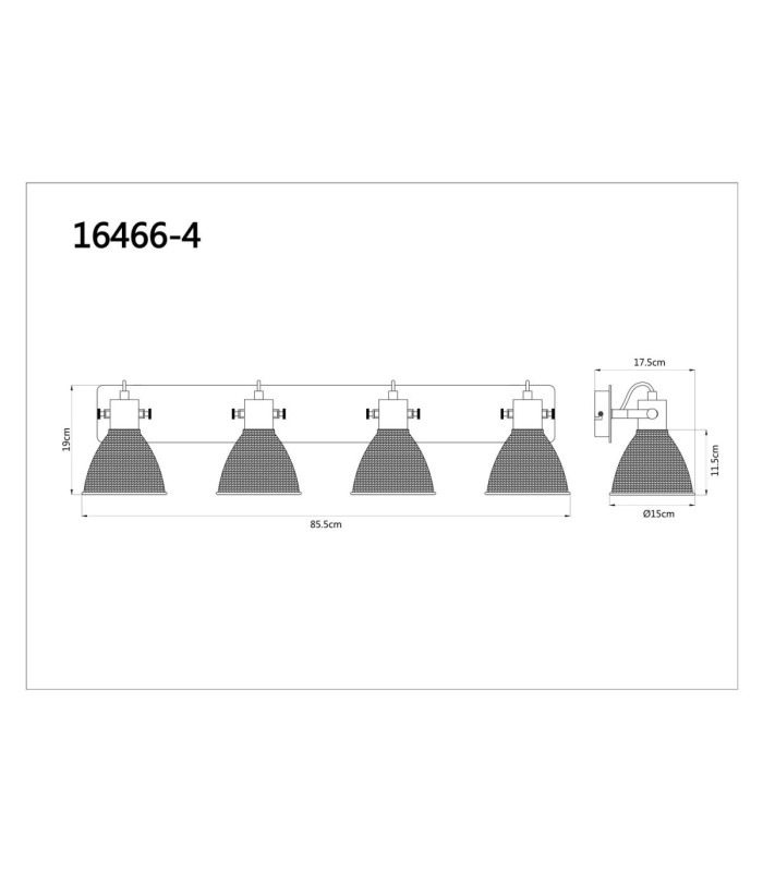 Lyndon Ceiling Spotlight Bar Matt White 4x E14-7