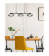 Carlene 85cm Integrated LED Bar Pendant Ceiling Light Matt Black 3000-4200-6000K-10