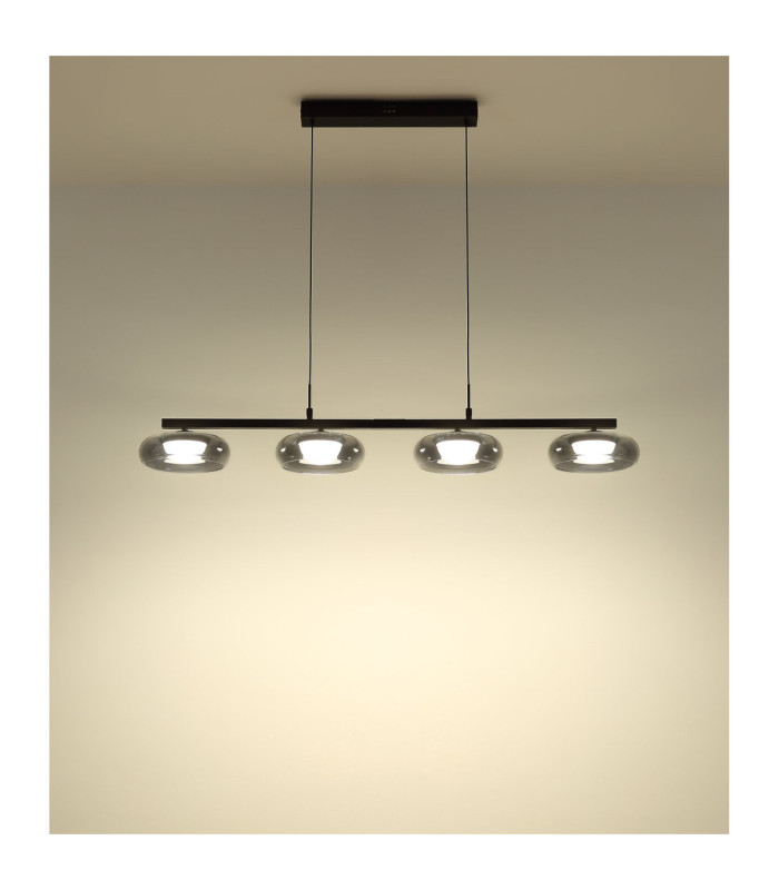 Carlene 110cm Integrated LED Bar Pendant Ceiling Light Matt Black 3000-4200-6000K-8