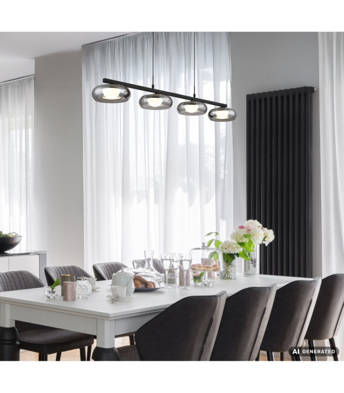 Carlene 110cm Integrated LED Bar Pendant Ceiling Light Matt Black 3000-4200-6000K-9