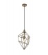 Medium Caged Ceiling Pendant, 1 x E27, Antique Brass - 1