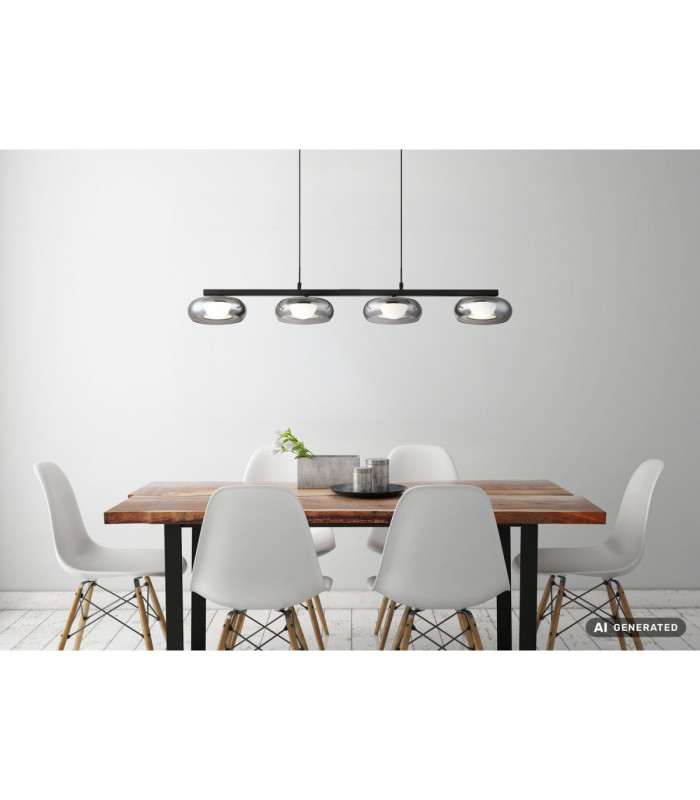 Carlene 110cm Integrated LED Bar Pendant Ceiling Light Matt Black 3000-4200-6000K-10