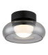 Carlene Single Integrated LED Bowl Semi Flush Ceiling Light Matt Black 3000-4200-6000K-1