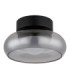 Carlene Single Integrated LED Bowl Semi Flush Ceiling Light Matt Black 3000-4200-6000K-2