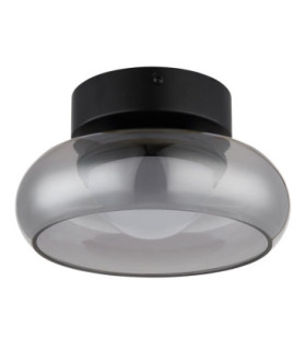 Carlene Single Integrated LED Bowl Semi Flush Ceiling Light Matt Black 3000-4200-6000K-2