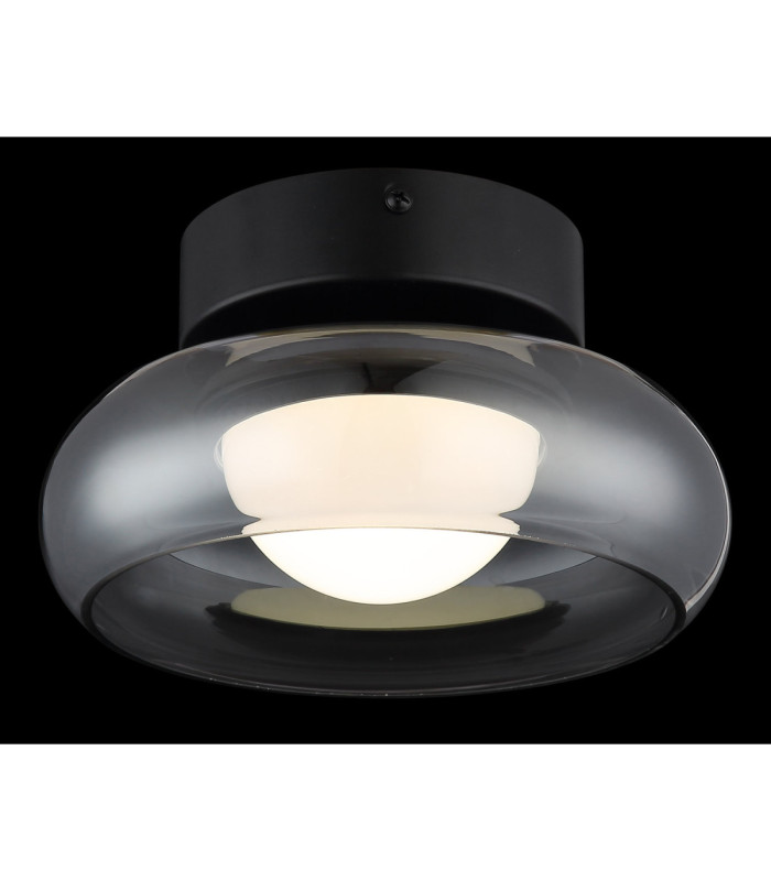 Carlene Single Integrated LED Bowl Semi Flush Ceiling Light Matt Black 3000-4200-6000K-3