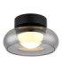 Carlene Single Integrated LED Bowl Semi Flush Ceiling Light Matt Black 3000-4200-6000K-4