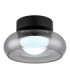 Carlene Single Integrated LED Bowl Semi Flush Ceiling Light Matt Black 3000-4200-6000K-5