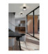 Carlene Single Integrated LED Bowl Semi Flush Ceiling Light Matt Black 3000-4200-6000K-7