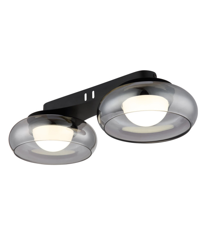 Carlene Twin Integrated LED Shade Cluster Ceiling Light Matt Black 3000-4200-6000K-1