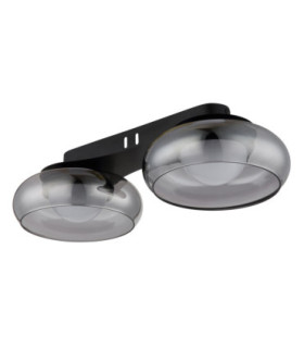 Carlene Twin Integrated LED Shade Cluster Ceiling Light Matt Black 3000-4200-6000K-2