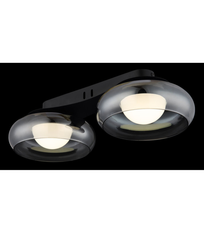Carlene Twin Integrated LED Shade Cluster Ceiling Light Matt Black 3000-4200-6000K-4