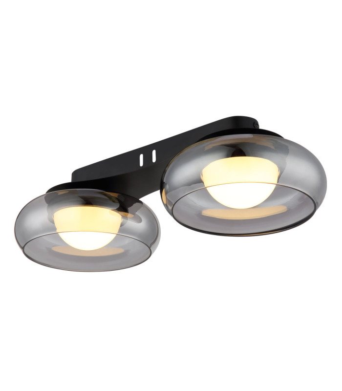 Carlene Twin Integrated LED Shade Cluster Ceiling Light Matt Black 3000-4200-6000K-6
