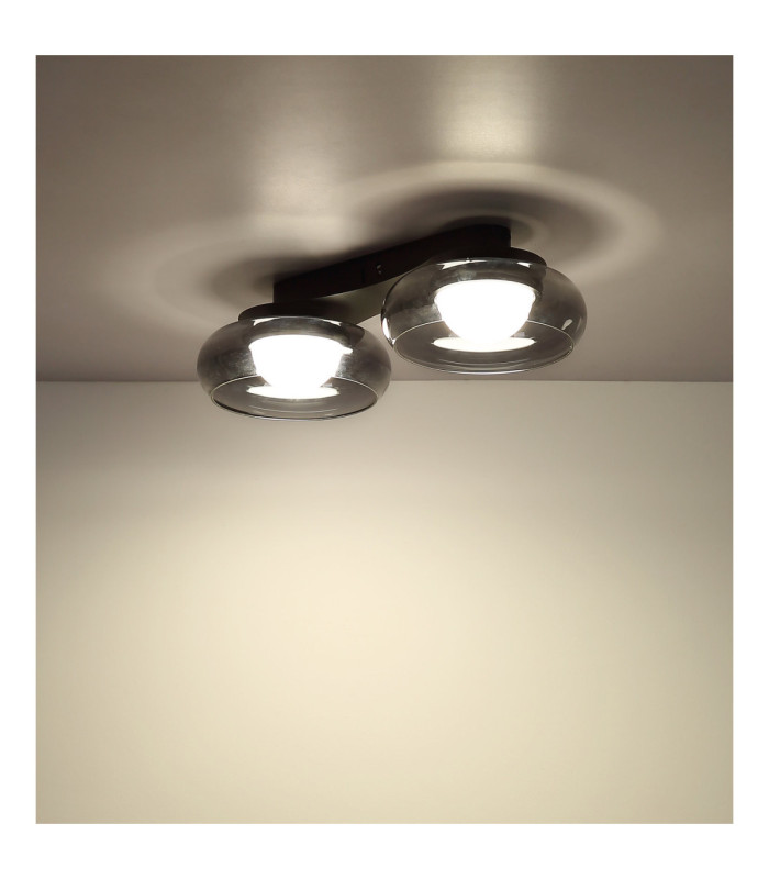 Carlene Twin Integrated LED Shade Cluster Ceiling Light Matt Black 3000-4200-6000K-8