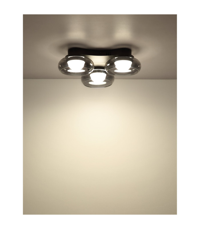 Carlene Tripple Integrated LED Shade Cluster Ceiling Light Matt Black 3000-4200-6000K-7