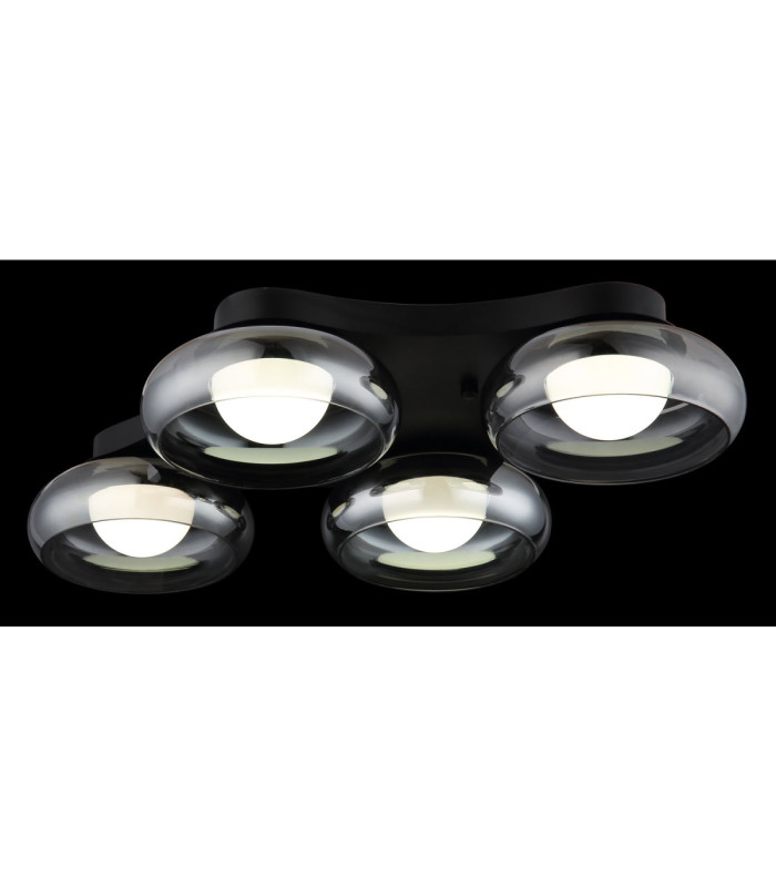Carlene Quad Integrated LED Shade Cluster Ceiling Light Matt Black 3000-4200-6000K-5