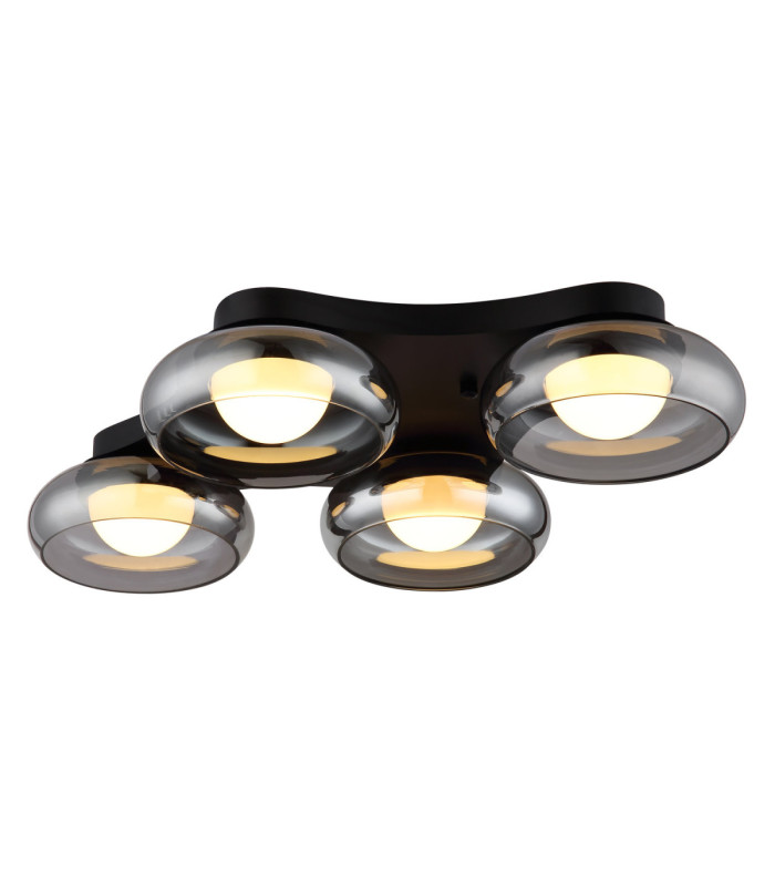 Carlene Quad Integrated LED Shade Cluster Ceiling Light Matt Black 3000-4200-6000K-7