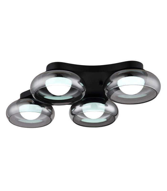 Carlene Quad Integrated LED Shade Cluster Ceiling Light Matt Black 3000-4200-6000K-8