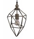 Medium Caged Ceiling Pendant, 1 x E27, Antique Brass - 5