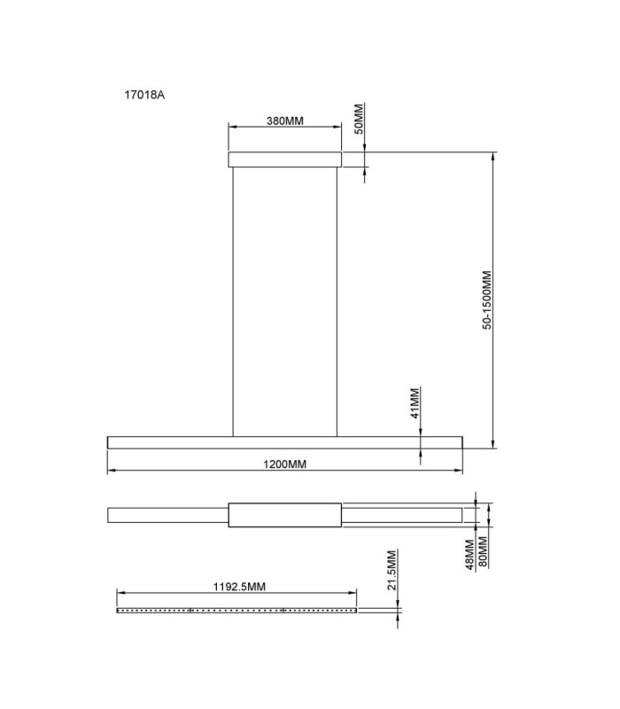 Cody Integrated LED Bar Pendant Ceiling Light Brushed 3000K-6