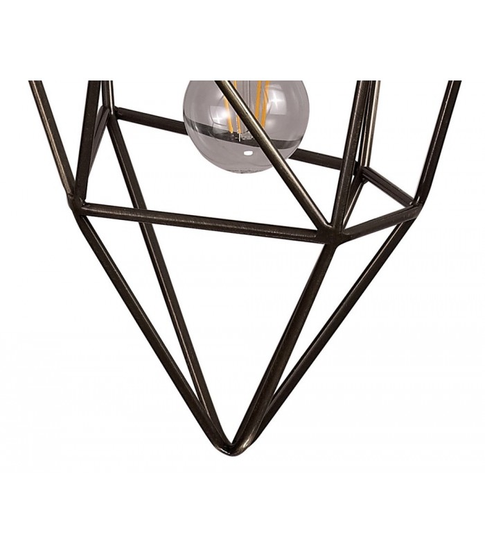 Medium Caged Ceiling Pendant, 1 x E27, Antique Brass - 7