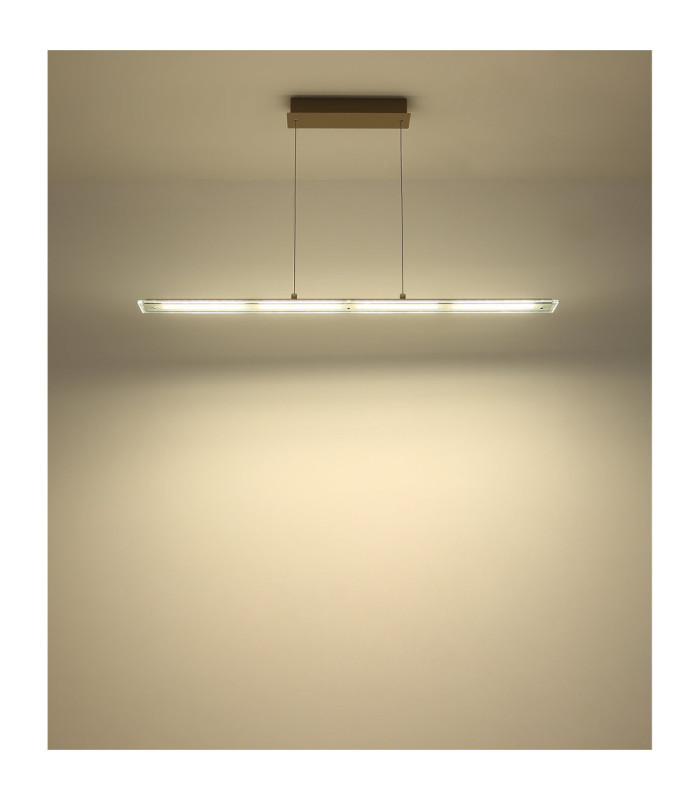 Novak Integrated LED Bar Pendant Ceiling Light Matt Sand Colour 3000-4000-6500K-10