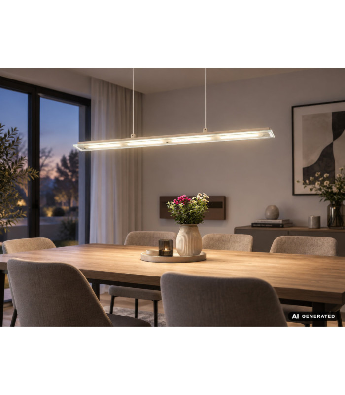 Novak Integrated LED Bar Pendant Ceiling Light Matt Sand Colour 3000-4000-6500K-11