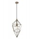 Large Caged Ceiling Pendant, 1 x E27, Antique Brass - 1