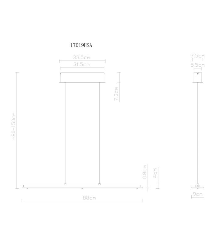 Novak Integrated LED Bar Pendant Ceiling Light Matt Sand Colour 3000-4000-6500K-13