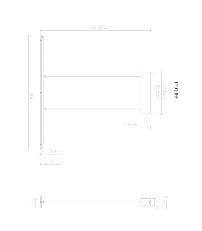 Novak Integrated LED Bar Pendant Ceiling Light Matt Black 3000-4000-6500K-14