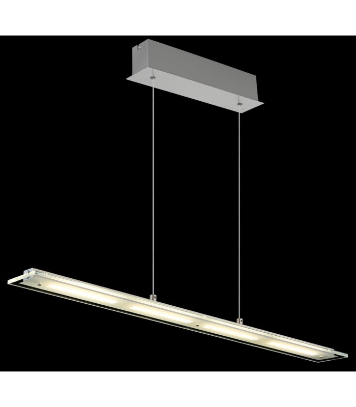 Novak 88cm Integrated LED Bar Pendant Ceiling Light Matt Nickel 3000-4000-6500K-5