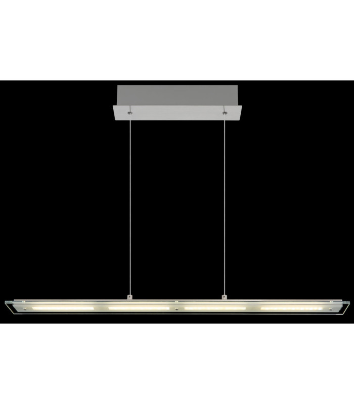 Novak 88cm Integrated LED Bar Pendant Ceiling Light Matt Nickel 3000-4000-6500K-6