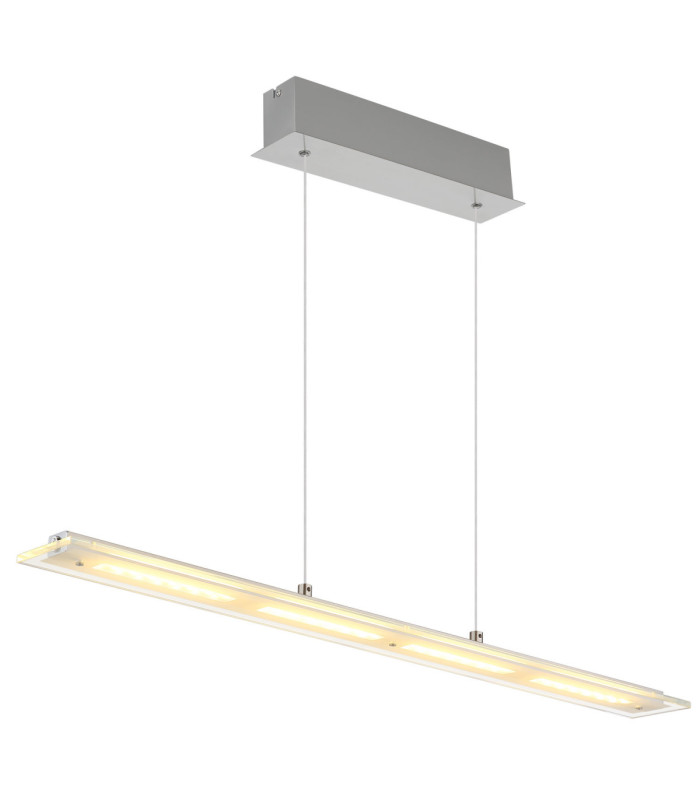 Novak 88cm Integrated LED Bar Pendant Ceiling Light Matt Nickel 3000-4000-6500K-7