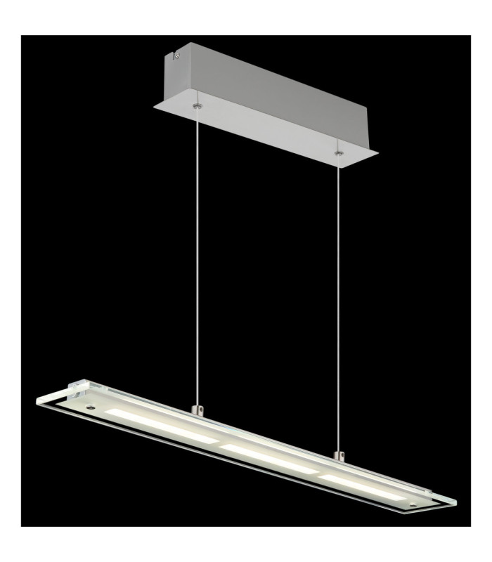 Novak 64cm Integrated LED Bar Pendant Ceiling Light Matt Nickel 3000-4000-6500K-5