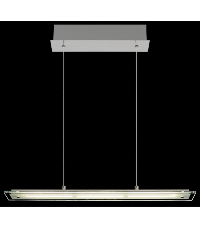Novak 64cm Integrated LED Bar Pendant Ceiling Light Matt Nickel 3000-4000-6500K-6