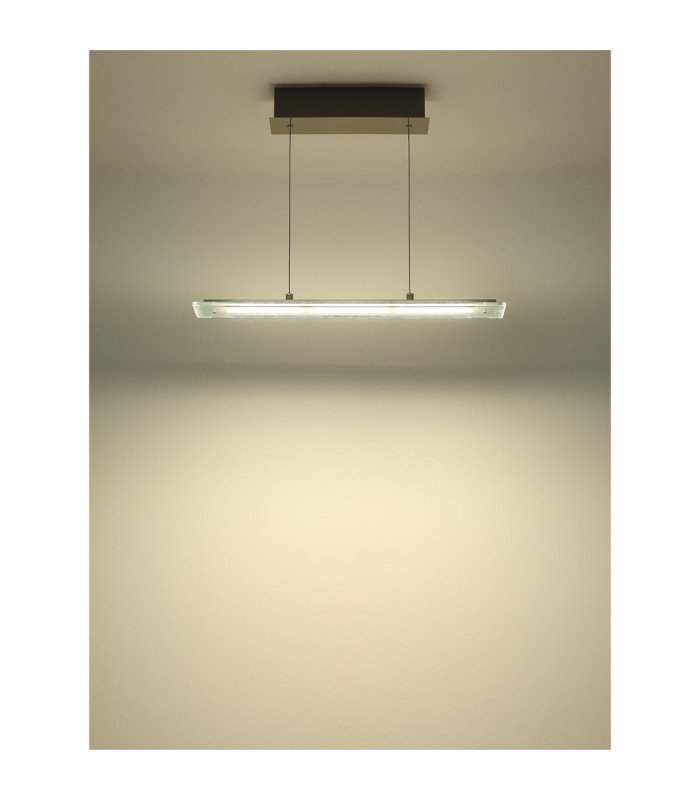 Novak 64cm Integrated LED Bar Pendant Ceiling Light Matt Nickel 3000-4000-6500K-9